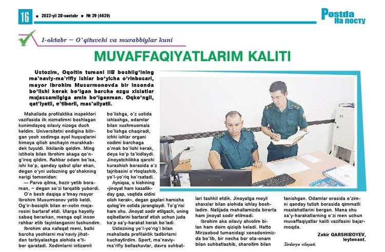 Muvaffaqiyatlarim kaliti