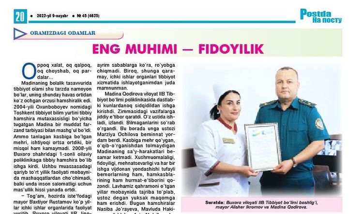 Eng muhimi — fidoyilik