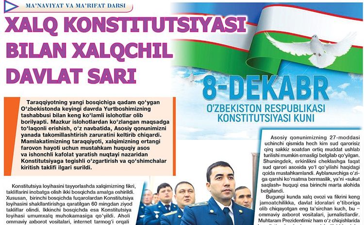 Xalq konstitutsiyasi bilan xalqchil davlat sari